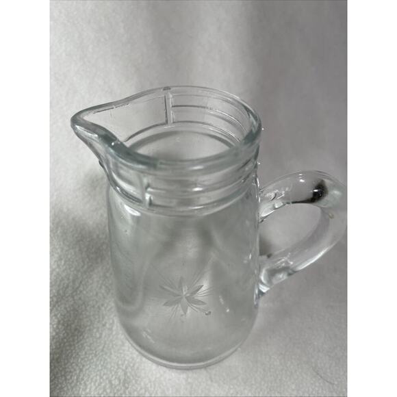 Cerve Italy Pitcher Clear Heavy Glass 4.5” Tall- Line W/0.25L- Heavy - Picture 3 of 7